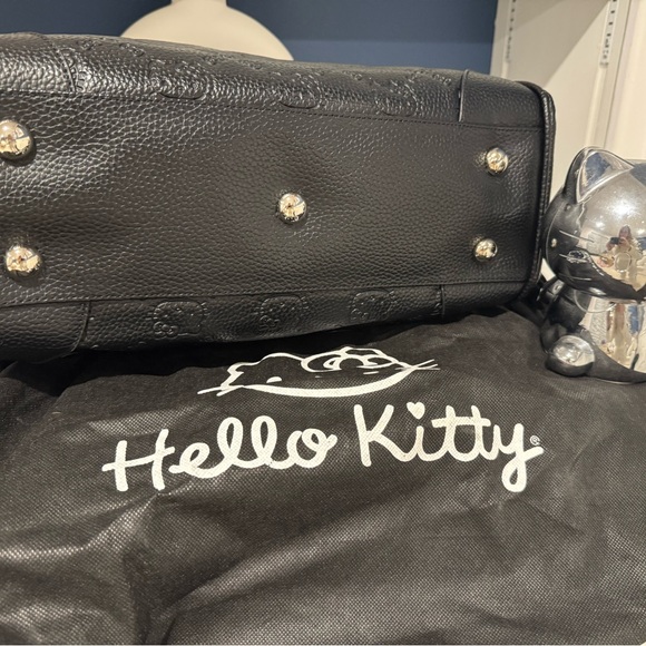 Vintage Hello Kitty Black Embossed Leather Tote - Picture 5 of 13